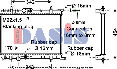 AKS Dasis 060057N - Radiator, engine cooling autospares.lv