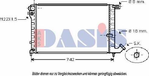 AKS Dasis 060011N - Radiator, engine cooling autospares.lv