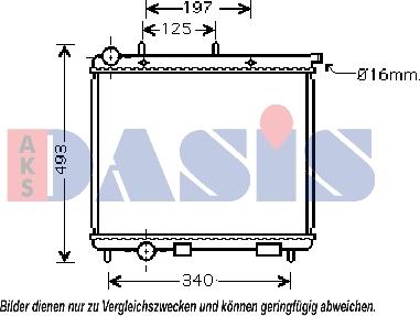 AKS Dasis 060033N - Radiator, engine cooling autospares.lv