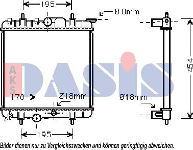 AKS Dasis 060027N - Radiator, engine cooling autospares.lv