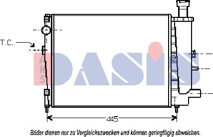 AKS Dasis 060360N - Radiator, engine cooling autospares.lv