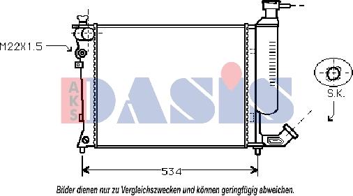 AKS Dasis 060250N - Radiator, engine cooling autospares.lv