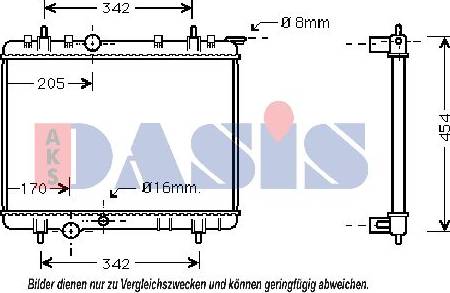 AKS Dasis 061150N - Radiator, engine cooling autospares.lv