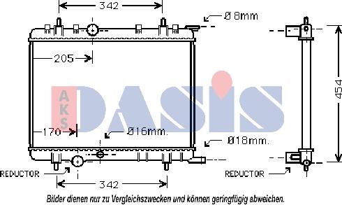 AKS Dasis 061100N - Radiator, engine cooling autospares.lv