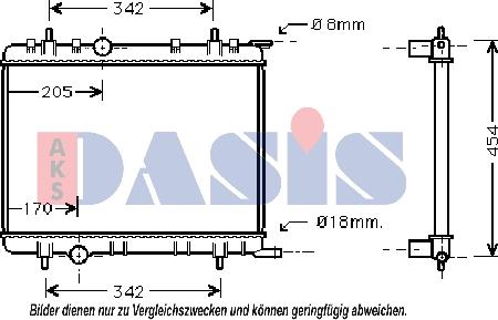 AKS Dasis 061130N - Radiator, engine cooling autospares.lv