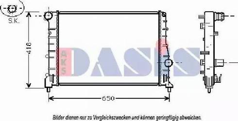 AKS Dasis 010006N - Radiator, engine cooling autospares.lv