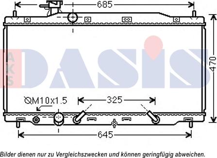 AKS Dasis 010025N - Radiator, engine cooling autospares.lv