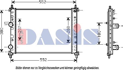 AKS Dasis 080096N - Radiator, engine cooling autospares.lv