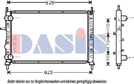 AKS Dasis 080047N - Radiator, engine cooling autospares.lv