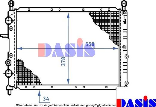 AKS Dasis 080000N - Radiator, engine cooling autospares.lv