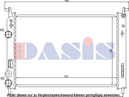 AKS Dasis 080084N - Radiator, engine cooling autospares.lv