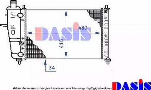 AKS Dasis 080083N - Radiator, engine cooling autospares.lv