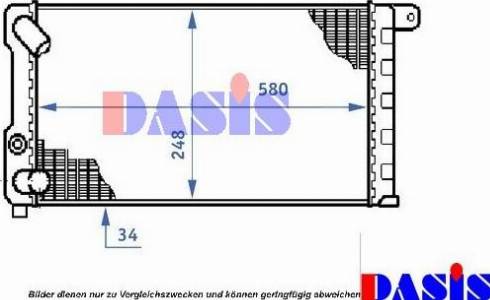 AKS Dasis 080082N - Radiator, engine cooling autospares.lv