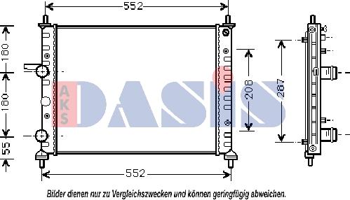 AKS Dasis 080023N - Radiator, engine cooling autospares.lv