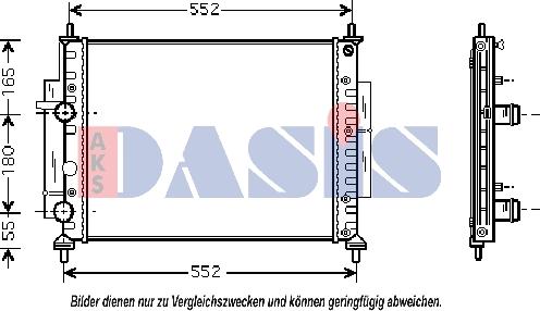 AKS Dasis 080027N - Radiator, engine cooling autospares.lv