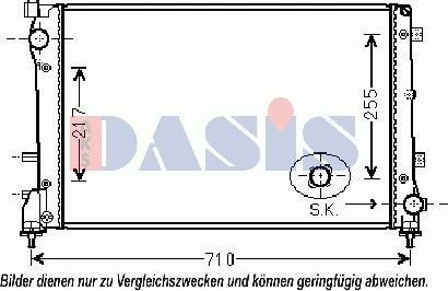 AKS Dasis 080102N - Radiator, engine cooling autospares.lv