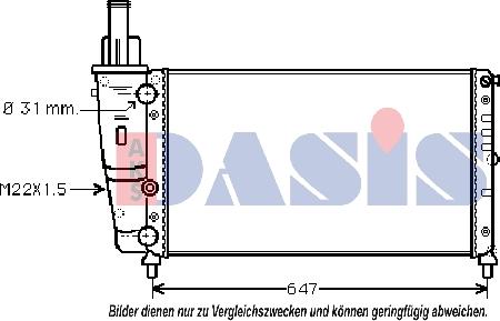 AKS Dasis 080810N - Radiator, engine cooling autospares.lv