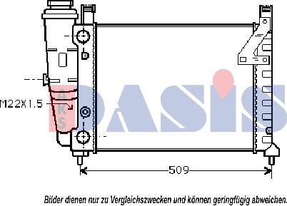 AKS Dasis 080250N - Radiator, engine cooling autospares.lv