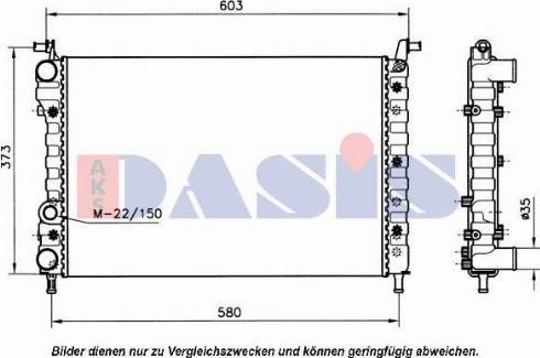 AKS Dasis 081550N - Radiator, engine cooling autospares.lv