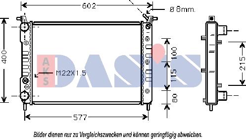 AKS Dasis 081570N - Radiator, engine cooling autospares.lv