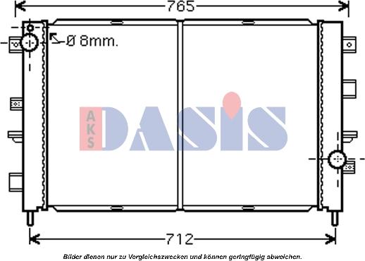 AKS Dasis 020016N - Radiator, engine cooling autospares.lv