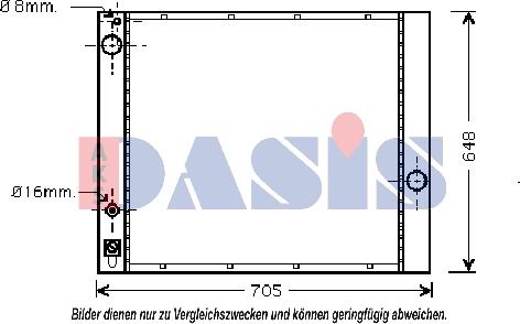 AKS Dasis 021000N - Radiator, engine cooling autospares.lv