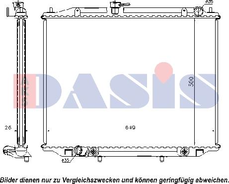 AKS Dasis 070143N - Radiator, engine cooling autospares.lv