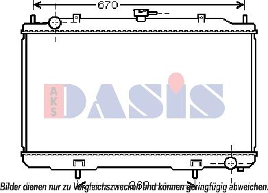 AKS Dasis 070154N - Radiator, engine cooling autospares.lv