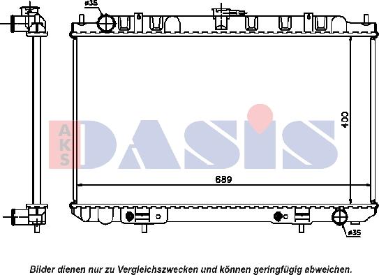 AKS Dasis 070104N - Radiator, engine cooling autospares.lv