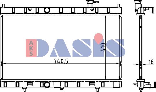 AKS Dasis 070189N - Radiator, engine cooling autospares.lv