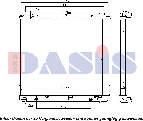 AKS Dasis 070139N - Radiator, engine cooling autospares.lv