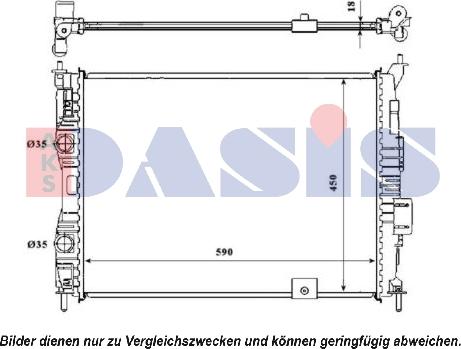AKS Dasis 070129N - Radiator, engine cooling autospares.lv
