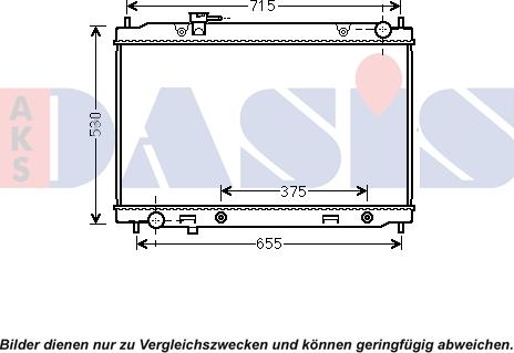 AKS Dasis 070176N - Radiator, engine cooling autospares.lv