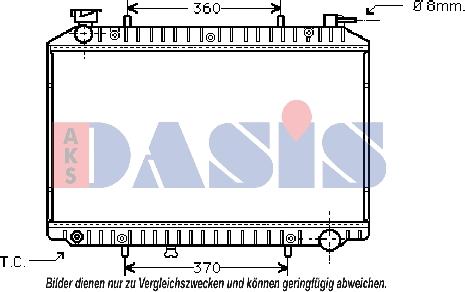 AKS Dasis 070280N - Radiator, engine cooling autospares.lv