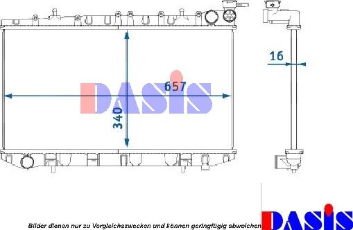 AKS Dasis 072250N - Radiator, engine cooling autospares.lv