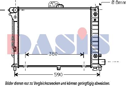 AKS Dasis 190006N - Radiator, engine cooling autospares.lv