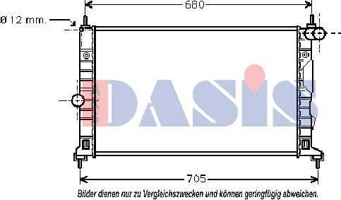 AKS Dasis 190007N - Radiator, engine cooling autospares.lv