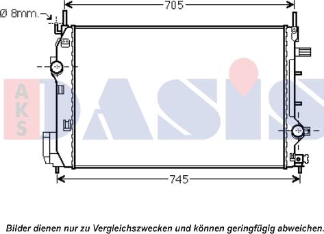 AKS Dasis 190014N - Radiator, engine cooling autospares.lv