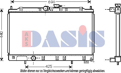 AKS Dasis 140047N - Radiator, engine cooling autospares.lv