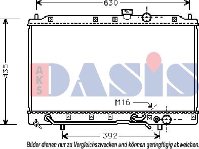 AKS Dasis 140054N - Radiator, engine cooling autospares.lv