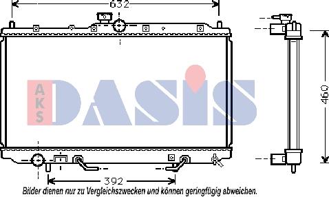 AKS Dasis 140056N - Radiator, engine cooling autospares.lv