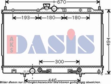 AKS Dasis 140085N - Radiator, engine cooling autospares.lv