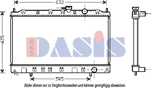 AKS Dasis 140024N - Radiator, engine cooling autospares.lv