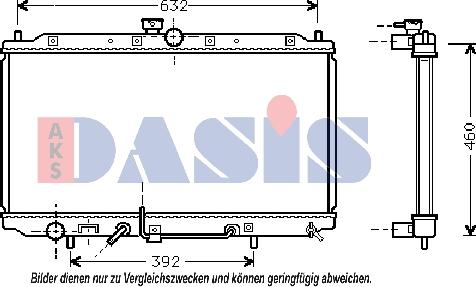 AKS Dasis 141180N - Radiator, engine cooling autospares.lv