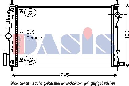 AKS Dasis 150095N - Radiator, engine cooling autospares.lv