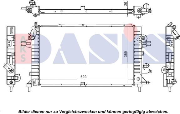 AKS Dasis 150066N - Radiator, engine cooling autospares.lv