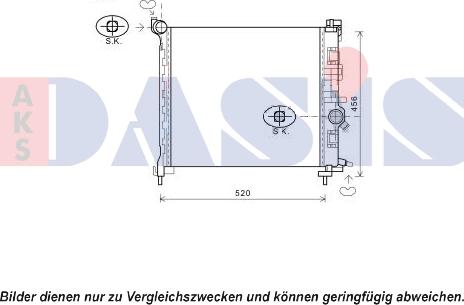 AKS Dasis 150107N - Radiator, engine cooling autospares.lv