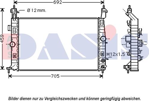 AKS Dasis 150113N - Radiator, engine cooling autospares.lv