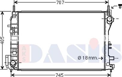 AKS Dasis 150128N - Radiator, engine cooling autospares.lv