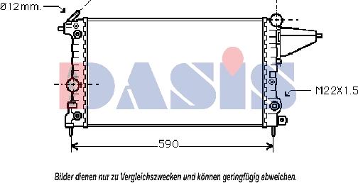 AKS Dasis 151280N - Radiator, engine cooling autospares.lv